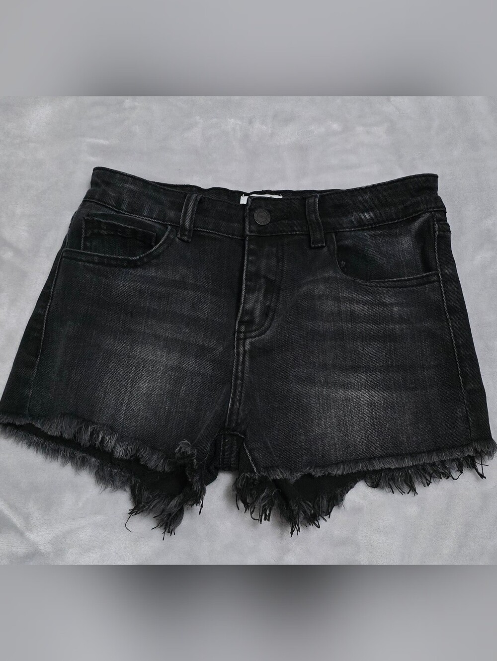 BKE Black Distressed Frayed Hem Denim Shorts